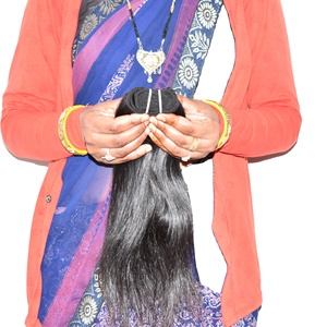 Extensiones de cabello humano indio virgen natural Remy 100% súper recto sin procesar y barato en paquete de color negro original - Product Image 1