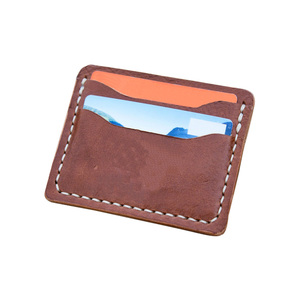 Leather <b>Card</b> <b>Holder</b> Custom Genuine Leather Credit <b>Card</b> <b>Wallet</b> Slim Zipper Pocket RFID Style Business <b>Card</b> Case OEM Manufacturer - Product Image 4