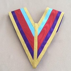 Colliers maçonniques personnalisés de haute qualité, brodés à la main, rose maçonnique violet royal avec bordure dorée, nylon de haute qualité - Product Image 6