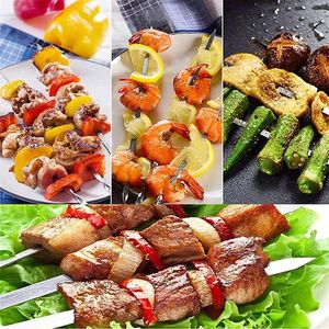 12 Brochetas de Acero Inoxidable Resistentes de 16 Pulgadas, Anti-Roll, para Barbacoa, Shish Kebob, Brochetas Planas de Metal para Asar Carne y Aves - Product Image 5