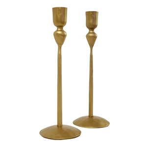 Ensemble de 2 bougeoirs en fer faits à la main Golden Elite, écologiques et durables, pour la décoration intérieure et les activités religieuses - Product Image 2