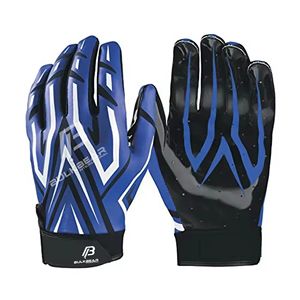 Gants de football américain professionnels pour hommes en cuir imperméables antidérapants haute performance avec grip flexible et respirant à enfiler - Product Image 1