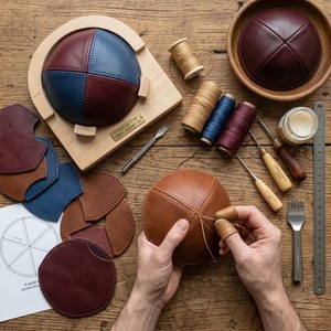 Kippa en cuir personnalisée avec étoile de David en relief, chapeau ethnique du Moyen-Orient pour homme, toutes saisons, couleur unie marron beige respirant - Product Image 1