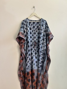 Lot Of Vintage Soft Crepe Silk Tie and Dye <b>Kaftan</b> <b>Dress</b> Women Maxi Lounge Wear <b>Dress</b> - Product Image 3