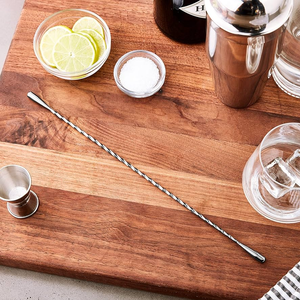 Cuillère à cocktail en cuivre et acier inoxydable, outils de bar, long manche torsadé, prix de gros - Product Image 6