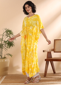 High Quality Designer Rayon <b>Kaftan</b> Tie Dyed <b>Summer</b> Daily Wear Regular Fit Sweetheart neck at Best Price by Supplier - Product Image 6