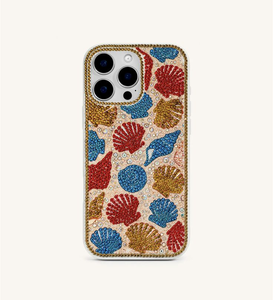 Pochette pour téléphone portable avec sangle à crochet perlée Tropical Cocktail |   Sac de téléphone étanche et écologique au design Beach Drink |   Paillettes faites à la main - Product Image 1