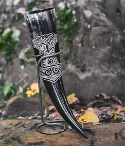 Cornes à boire en corne de buffle sculptées à la main sur mesure, artisanat antique rencontre le style moderne, étanches, chaque corne est unique - Product Image 3