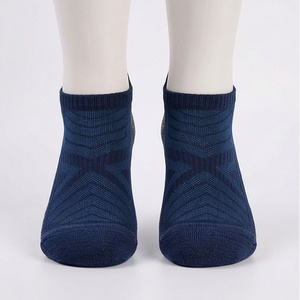 Ankle <b>Socks</b> Geometric Pattern Blue Breathable Running Sports <b>Socks</b> for Adults Summer Thin Knitted <b>Polyester</b> Spandex - Product Image 1