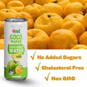 Agua de Coco Sin Azúcar de 320 ml con Puré de Yuzu en Lata, 24 Meses de Caducidad, Venta al por Mayor, Marca Privada, Muestra Gratuita, Vietnam - Product Image 2