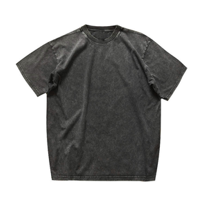 Camisetas de Hombre al por Mayor con Lavado Ácido, Estilo Retro, de Algodón, para Uso Casual, Servicio OEM, Marca Personalizada, Suministro Directo de Fábrica - Product Image 2