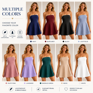 Vestido Mini sin Tirantes, Corte Ajustado, Línea A, Tela de Poliéster Suave, para Fiestas, Vestido de Verano, ODM, OEM, CE, CPC, Personalizado - Product Image 2