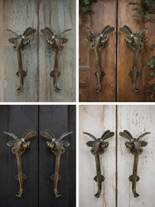 Manija de puerta de hierro forjada a mano con diseño de libélula – resistente al óxido, fácil de instalar – un accesorio decorativo exquisito para puertas. - Product Image 2