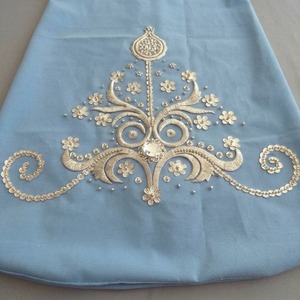 Robe longue brodée bleu clair à manches trois quarts style gypsy tissée Boohoo - Product Image 2