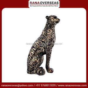 Estatua moderna de pantera sentada de Metal Premium, elegante pieza de exhibición para oficina, hogar, decoración de Hotel, alta calidad a un precio razonable - Product Image 6