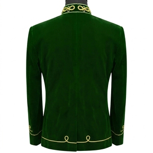 Green Hussar Jacket With Gold Embroidery Stand Collar <b>Double</b> <b>Breasted</b> Formal Winter <b>Coat</b> Short Length - Product Image 2