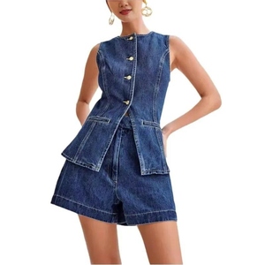 Traje de Mezclilla para Mujer, Chaqueta de Manga Larga y Falda, Nuevo Diseño Primavera-Verano, Personalizable - Product Image 5