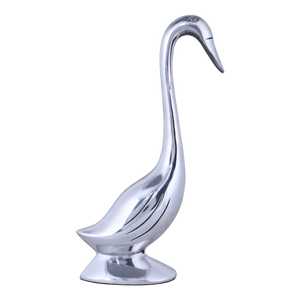 Figura de Cisne de Aluminio Niquelado Tradicional, 2 Piezas, Escultura Animal Moderna Grabada a Mano, Decoración de Mesa para Sala de Estar y Hogar - Product Image 4