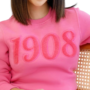 Sweat-shirt d'hiver en molleton 100% coton anti-rétrécissement, imprimé logo chenille, vert, doux et de qualité supérieure, pour Sororité grecque - Product Image 2