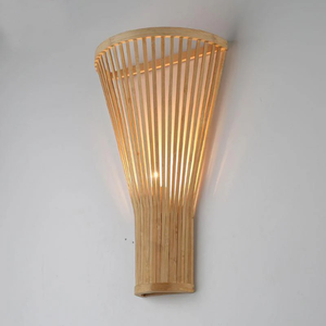 Bamboo Wall Lamp with Handwoven Design Natural Material and Soft Ambient <b>Lighting</b> for Interior Decoration and Living <b>Spaces</b> - Product Image 1