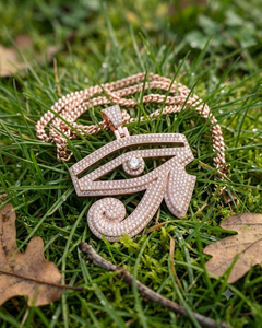 Pendentif unisexe en argent 925 plaqué or, motif Hamsa, Œil d'Horus, chrétien, serti de moissanite et de diamants, tendance, pour soirée, avec breloques - Product Image 5