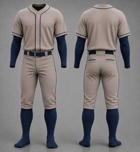 Ensemble uniforme de baseball pour homme, maillot rayé bleu et jaune, pantalon, fermeture à boutons, coupe classique, vêtements toutes saisons - Product Image 6