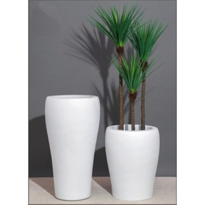 White Fiberglass Modern Eco-Friendly Flower <b>Planter</b> with Drainage Hole Durable Indoor/<b>Outdoor</b> Garden Vase for Home Hotel & Mall - Product Image 3