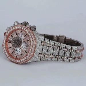 APPEDG JEWELRY Diamond <b>Watch</b> 28mm Silver/Moissanite <b>Case</b> Sapphire Crystal ETA Quartz Movement Chronograph Luxe Style Deployment - Product Image 4