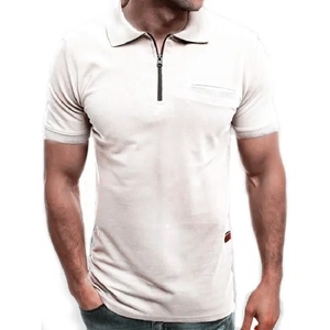 Nouveaux arrivages Polo de golf unisexe pour hommes grande taille à manches courtes en tricot Logo personnalisé Design Hip Hop Zip étiquette de carte personnalisée - Product Image 5
