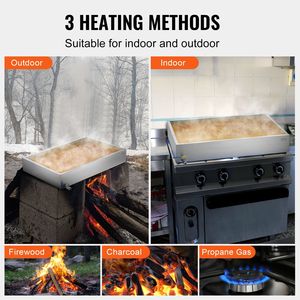 22.4 Gallon Maple Syrup Evaporator Pan 325 Cups 8.8oz Capacity Flat Outdoor <b>Cookware</b> with 1 Valve and 3 Heating Methods - Product Image 5