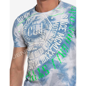 T-shirt Homme Nouvelle Collection Été Tendance Marque Tie-Dye 100% Coton Tricoté Écologique Couleur Unie Manches Courtes Coupe Classique Vente en Gros - Product Image 4