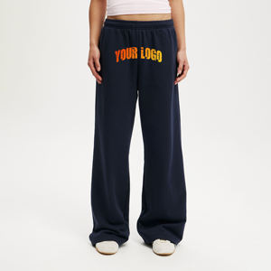 Cheap Blank <b>Polyester</b>/Cotton Women's Winter Streetwear Casual Fleece Eco-Friendly High Street Side Pants - Product Image 1