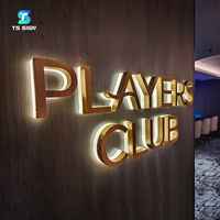Lettres en acier inoxydable de qualité supérieure avec éclairage halo, enseigne rétroéclairée pour les boutiques haut de gamme, logo de marque rétroéclairé par LED