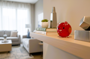 งานฝีมือศิลปะพื้นบ้านทางศาสนา รูปปั้นหมูแก้วสีแดง-ของตกแต่งบ้านปีใหม่จีนเสริมโชค ของขวัญ - Product Image 3