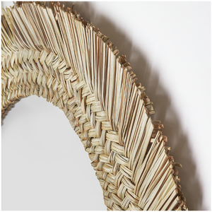 Vietnam Modern Rattan Floral Round <b>Mirror</b> Handmade Wall Decor - Product Image 3
