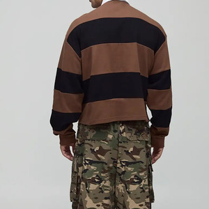 Camiseta de Rugby de Manga Larga para Hombre, Talla Grande, Estilo Casual de Verano, Tejida, 100% Algodón, Transpirable, Color Sólido - Product Image 2