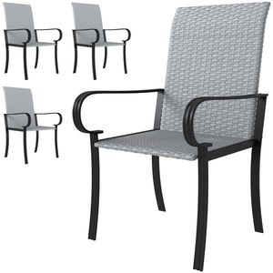 Juego de 4 Sillas Mecedoras de Ratán, Muebles de Patio Elegantes - Product Image 1