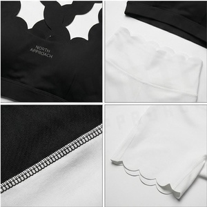 Ensemble de yoga 2 pièces North Approach, fermeture éclair intégrale sur le devant, noir uni, tissu respirant, vêtements de sport pour femmes - Product Image 4