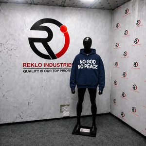 <b>Navy</b> Blue No God No Peace Graphic Hoodie Oversized Streetwear Pullover Sweatshirt Unisex <b>Men</b> Women Casual Fashion Hooded Top Fit - Product Image 3