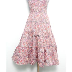 Magnifique robe de soirée maxi en coton imprimé numérique, à fleurs, grande taille, col rond, coupe ample, sans manches, respirante, écologique, pour femmes - Product Image 3