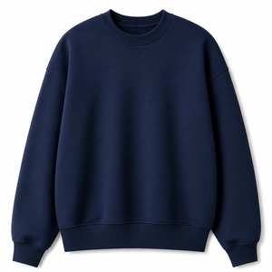เสื้อสเวตเชิ้ตคอกลมทรงโอเวอร์ไซส์สำหรับผู้ชาย ผ้าฟลีซหนานุ่ม ผสมผ้าฝ้าย สไตล์ลำลอง สตรีทแวร์ รับผลิตแบบ OEM - Product Image 2