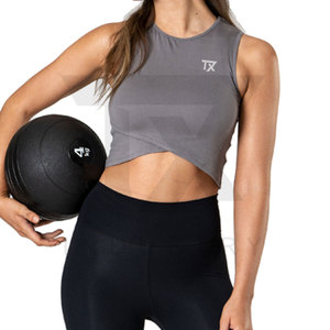 Top Corto para Mujer, Informal, Transpirable, de Secado Rápido, Hecho en Fábrica, de la Mejor Calidad, Cuello Redondo, Spandex/Poliéster, para Todas las Temporadas - Product Image 2