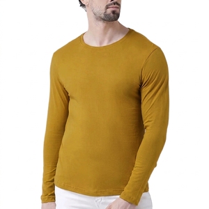 T-shirts de sport à manches longues pour hommes, 100 % coton, 300 grammes, respirants, séchage rapide, avec logo personnalisé, pour entraînements de fitness (vente en gros) - Product Image 6