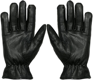 Leather Safety <b>Gloves</b> Full Grain Durable Anti Slip Straight Cuff General Purpose Waterproof Touchscreen Heat Resistance - Product Image 4