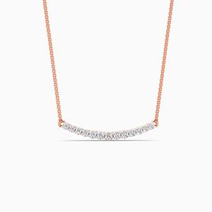 Colgante de barra delicado con diamante cultivado en laboratorio de 0.40 quilates en oro amarillo, blanco y rosa de 9 quilates - Product Image 1