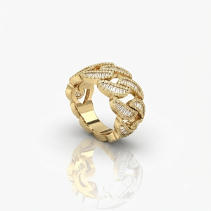 Anillo de compromiso y aniversario clásico de plata 925 con moissanita y engaste de puntas, chapado en plata, estilo Miami Cuban Link, media eternidad, regalo - Product Image 1
