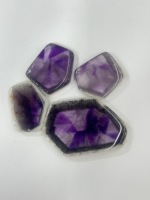 Lot de 10 cabochons en améthyste trapiche naturelle de qualité AA, 132g, pierres précieuses en vrac pour la fabrication de bijoux, Chine