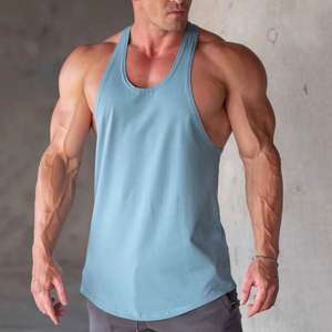 Drop Cut Ligero Transpirable Hombres Custom Stringers Gym Running Tank Top Cool Stringers - Product Image 3