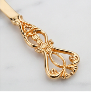 Spatule et couteau à gâteau en acier inoxydable finition dorée, outils de service en métal pour cérémonie de mariage - Product Image 2