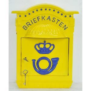 Nouvelle arrivée : Boîte aux lettres murale décorative avec serrure, jaune, revêtement poudré, design personnalisé, pour la maison, prix abordable - Product Image 2